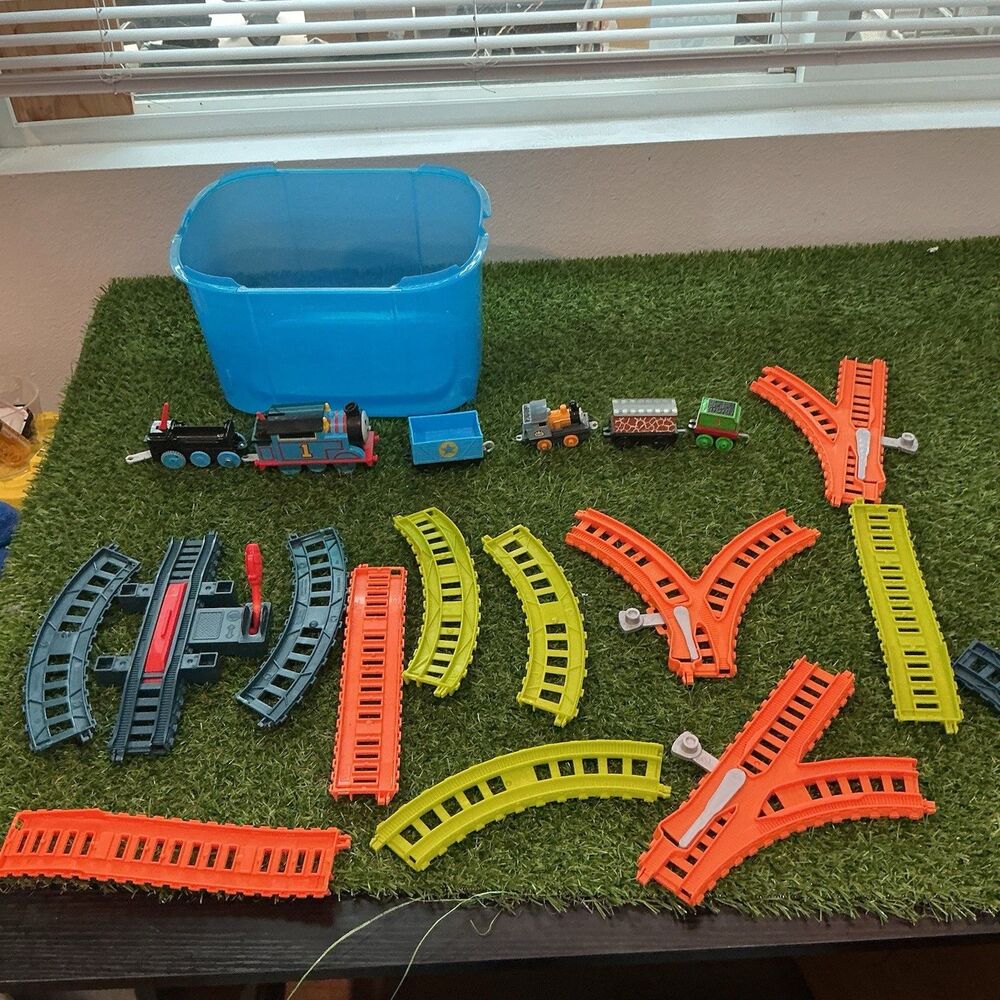 Thomas & Friends Train Track Lot Thomas Percy Engines Cars Tracks Storage Bin